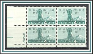 US Plate Block #1124 Oregon MNH