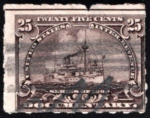 SC#R169p 25¢ Revenue: Documentary Stamp: Hyphen Hole Perf 7 (1898) Used