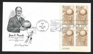 UNITED STATES FDC 4¢ James Naismith PLATE BLOCK 1961 Artmaster