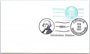 US SPECIAL EVENT CARD AT GEORGE WASHINGTON EXHIBITION AT GEORGE WASHINGTON 1977