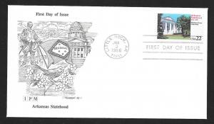 UNITED STATES FDC 22¢ Arkansas Statehood 1986 1st IPM