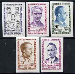France 1959 Heroes of the Resistance (3rd issue) set of 5...