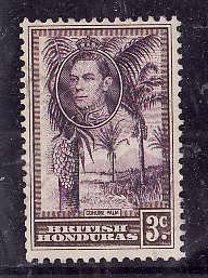 British Honduras-Sc#117- id2-used 3c KGVI Cohune Palm-1938-