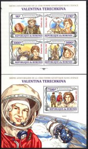 Burundi 2013 Space Valentina Tereshkova Sheet + S/S MNH