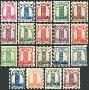 Fr Morocco 178-196,MNH.1943.Michel 188-206. Tower of Hassan,Rabat,1943.