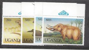 Uganda, 997-99,1001-02, Dinosaurs Singles, **MNH**