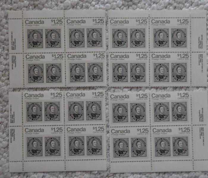 Canada.  Scott  756 corner blocks. CV $55.00