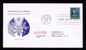 US.# 826  PRESIDENTIAL  FIRST DAY COVER WASH., DC  NOV. 22, 1938 - VF (ESP#371)