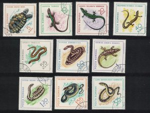 Romania Turtle Snakes Lizard Reptiles 10v 1965 Canc SG#3245-3254 MI#2377-2386