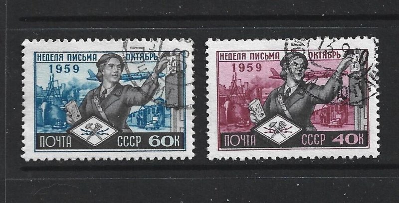 RUSSIA - 1959 LETTER WRITING WEEK - SCOTT 2239 TO 2240 - USED