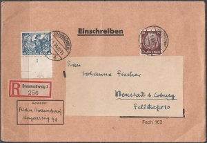 Germany - 7.6.1934 50pf Hindenburg Wmk.Network Braunschweig - Neustadt (2702)