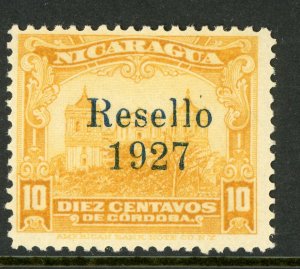 Nicaragua 1927 Cathedral Provisional 10¢ w/Black Ink MNH V307⭐