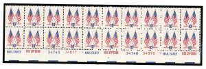 US  1509 Crossed Flags 10c - Plate Strip of 20 - MNH - 1973 - M Z 34745  Bot