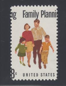 US Sc 1455 MNH. 1972 8c Family Planning, MISPERF, ERROR