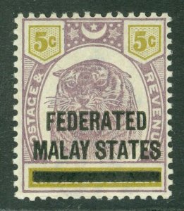 SG 4 Malaysia Malay States 1900. 5c dull purple & olive yellow. Fine unmounted..