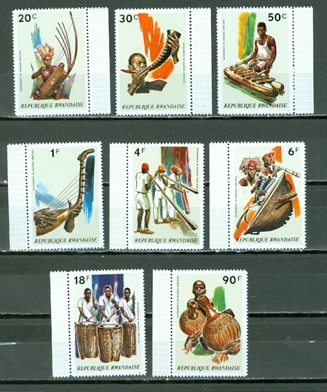 RWANDA 1973 MUSIC #515-522 SET MNH...$5.00