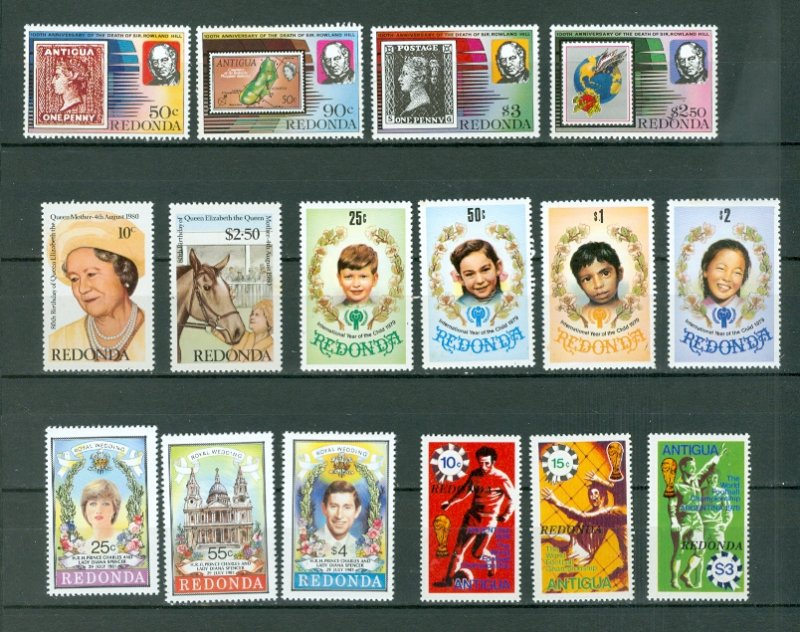 REDONDA(ANTIGUA) LOT of 16...MNH