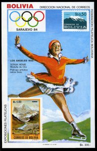 Bolivia, 1984 imperf. olympics (Figure Skating) souvenir sheet, never hinged