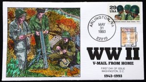 U.S. Used #2765e 29c WW II - 1943 1993 Collins First Day Cover. Pristine!