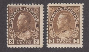 Canada #108, 108b Mint Admiral Issue