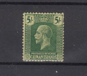 Cayman Islands KGV 1921 5/- Deep Green/Pale Yellow SG64a MLH JK7390