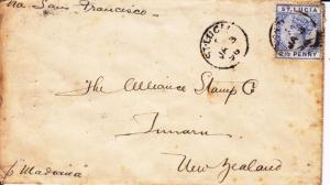 1896, St. Lucia to Timaru, New Zealand, See Remark (23102)