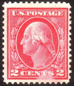 1912, US 2c, Washington, MH, Plate flaw, Sc 406