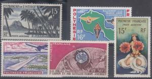 French Polynesia Scott C23, C28-31 Mint hinged (Catalog Value $44.75)