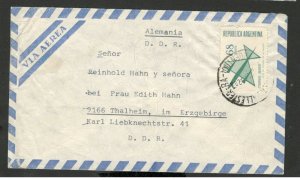 ARGENTINA TO DDR - GERMANY -NICE AIRMAIL LETTER-PLANE-1969.