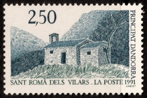 Andorra (French) #402  MNH - Chapel of St Roma Dels Vilars (1991)