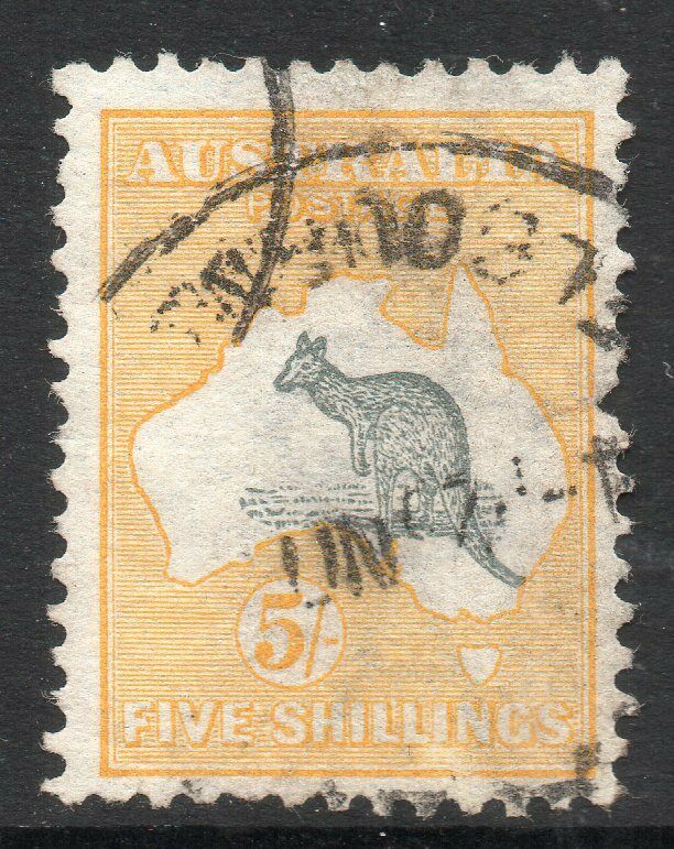 Australia: 1913 Kangaroo 5/- SG 13 used / HipStamp