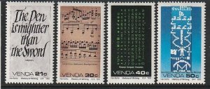 1990 South Africa - Venda - Sc 209-12 - MNH VF - 4 singles-History of Writing