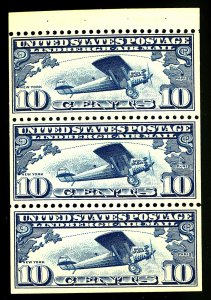 U.S. #C10a MINT STRIP OF 3 OG NH