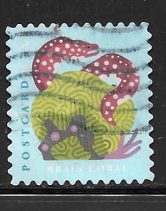 USA 5370: (35c) Brain Coral, Moray Eel, used, VF