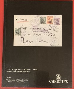 Foreign Post Offices in China Stamps, Christie's, Zurich, March 27, 1996