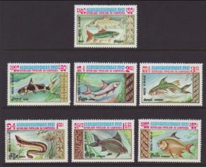 Cambodia Fish 447-453 MNH VF