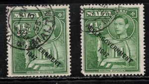 MALTA Scott # 236 Used x 2 - KGVI With Overprint