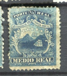 COSTA RICA; 1860s early classic issue Mint hinged Shade of 1/2r. value