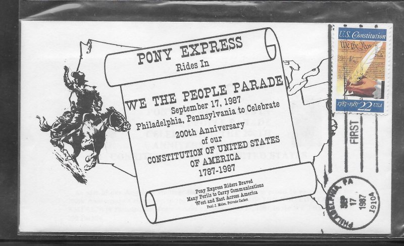 Just Fun Cover #2360 Pony Express 200 Years Anni. of The Constitution (A1299)