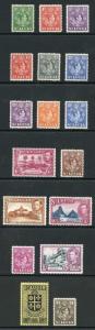 St Lucia SG128a/41 KGVI set of 17 M/M