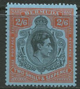 Bermuda - Scott 124 - KGVI Definitive  - Wmk 4 -1938 - MVLH -Single 2/6p Stamp