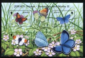 Jersey 1221-1226, MNH, Insects Butterflies, Moth, Flowers, 2006. x26170