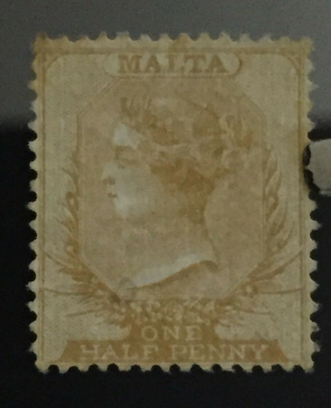 MALTA 1863-81 QV ½d Orange Puff MNG Perf 14 wmk CC MT3818 