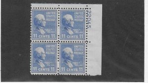 US SCOTT# 816 PLATE BLOCK OF 4 MNH SCV $3.50