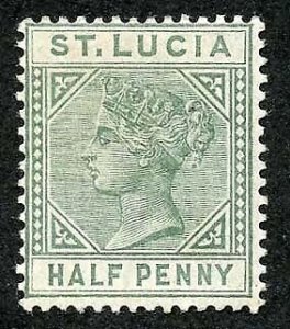 St Lucia SG1 1/2d Dull Green Wmk Crown CA U/M Cat 18 pounds