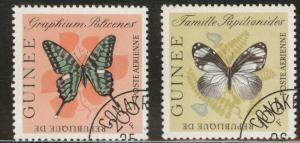 Guinea Scott C47-8 1963 Butterfly stamps short set CV$2.30