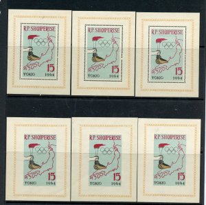 Albania #671 S/S's (A283) (3) perf & (3) Imperf Torch & Map, MNH, VF, CV$100.50