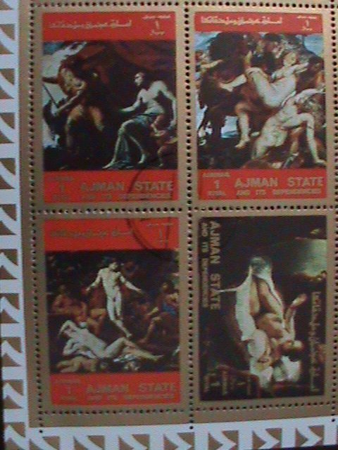 ​AJMAN- WORLD FAMOUS NUDE ARTS PAINTING-2 COMPLETE SETS LARGE SHEET -FANCY CANCL
