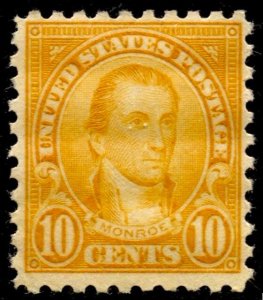 US Stamps #591 Mint OG  VF MLH Perf. 10- Mark on Face is on Hanger NOT the stamp