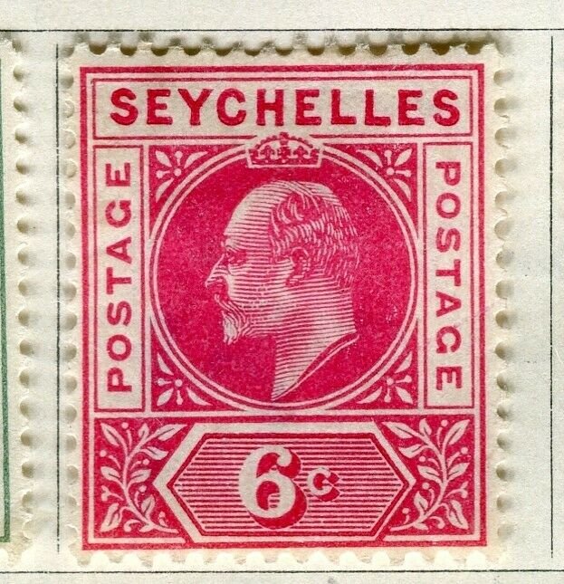 SEYCHELLES; 1906 early Ed VII issue fine Mint hinged 6c. value